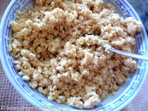 biscuits mixed with melted butter