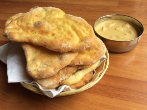 Homemade naan bread